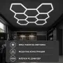 LED хексагонално осветление за гараж и работилница 280W, 6500K, 257.6×244.4 см, 35 LED панела, IP54, снимка 2