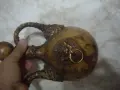 Стар,много красив италиянски декантер облечен в кожа., снимка 4