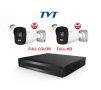 FULL COLOR TVT FULL-HD Система за видеонаблюдение с 2 камери и хибриден DVR, снимка 1 - HD камери - 42815141