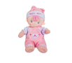 Платнена куклa за момиче, с дрънкалка, розово, 25см, снимка 1 - Кукли - 44512373
