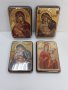 Дебели малки икони с Майка Богородица 16 / 11 см , платно и дърво , снимка 1 - Икони - 37534175