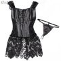 🎀 Еротичен кожен корсет с красива дантела, снимка 6