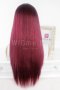 Дълга права червена перука с черни корени Джесика, снимка 2
