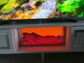 ТВ шкаф с електрическа камина с реалистичен пламък и LED ефект на пламък – без телевизор, снимка 3