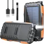 Соларна външна батерия 46800mAh, 3 порта, PD18W QC 3.0 с фенерче, водоустойчива, снимка 1