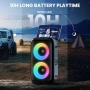 Нова Портативна караоке машина с 2 безжични микрофона Bluetooth USB AUX TF LED, снимка 5