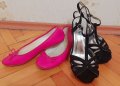 Лот от дамски черни сандали и розови ниски обувки тип балерини , снимка 1 - Дамски обувки на ток - 33999650