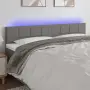 vidaXL LED горна табла за легло, тъмносива, 200x5x78/88 см, плат, снимка 2