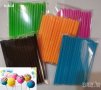 50 бр. цветни пръчки пръчици за близалки клечки клечици лолипопс cake pops