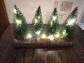 Коледна декорация. 4 Елхи на пънче с 20 LED светлини. , снимка 1 - Декорация за дома - 42692404