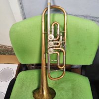 WELTKLANG Vintage Rotary Trumpet DDR - Ротари Б Тромпет  /ОТЛИЧЕН/, снимка 3 - Духови инструменти - 44257492