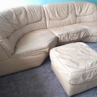 Бежов диван естествена кожа, снимка 5 - Дивани и мека мебел - 37954914