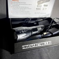 Мощен акумулаторен фенер с cree led диод 2500w ZOOM T6, снимка 3 - Къмпинг осветление - 42120776
