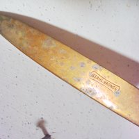 Стар месингов нож за писма, снимка 2 - Антикварни и старинни предмети - 30530880
