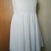 Кокетна бяла рокля с бродерия🍀👗S,M🍀👗арт.402, снимка 1 - Рокли - 29720943