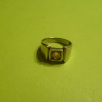 Сребърен пръстен с розов кристал, снимка 1 - Пръстени - 38356108