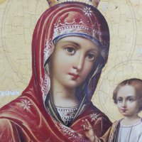 Голяма икона на Пресвета Майка Богородица Закрилница - Модел ВГ-- ръчна изработка , снимка 7 - Икони - 37640139