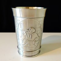 Западно Германска чаша,халба от калай 11.5 см. , снимка 3 - Антикварни и старинни предмети - 29089272