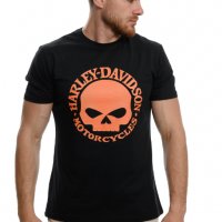 Нова мъжка тениска с дигитален печат HARLEY DAVIDSON с гръб, Череп, снимка 2 - Тениски - 37670218