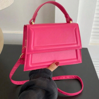Дамска мини чанта в цикламено розово с дълга и къса дръжка, снимка 1 - Чанти - 44778068