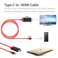 USB Type-C към HDMI кабел  за връзка на Android смартфон/телефон/проектор с телевизор/монитор , снимка 4 - Кабели и адаптери - 33756746
