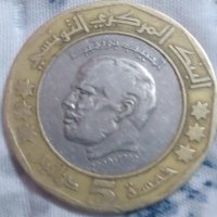 Тунис 5 динара, 1423 (2002), снимка 2 - Нумизматика и бонистика - 37996952