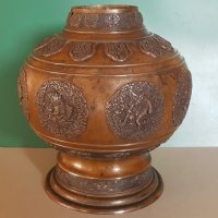 200 годишна - 18ти век колекционерска Китайска бронзова ваза, снимка 3 - Вази - 31457971