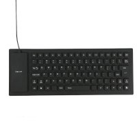 Клавиатура, силиконова, устойчива на заливане, прах и удари, USB Черна - код 0081, снимка 2 - Клавиатури и мишки - 34504010