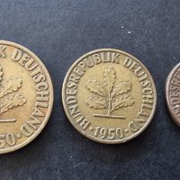 Монети . Германия. 1, 5 и 10 пфенига. 1950 година., снимка 7 - Нумизматика и бонистика - 38160789