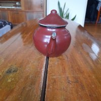 Стар емайлиран чайник #35, снимка 2 - Антикварни и старинни предмети - 35289660