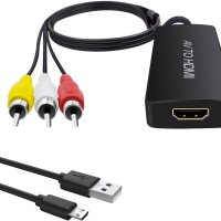 Dingsun RCA към HDMI конвертор, композитен към HDMI конвертор, AV към HDMI адаптер, снимка 2 - Приемници и антени - 42430299