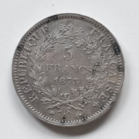 5 франка Франция 1873, снимка 1 - Нумизматика и бонистика - 44803169