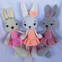 Плетени зайчета и котенца, снимка 3 - Плюшени играчки - 38314495