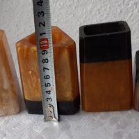 4 бр каталин бакелит, ваза моливник цвят кехлибар, стари, снимка 7 - Други - 34508993