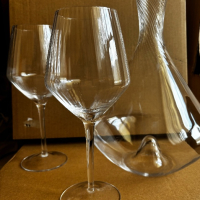 Комплект стъклен гараф + две чаши за вино, снимка 4 - Сервизи - 44667805