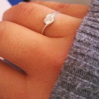 Сребърен пръстен с бял цирконий - модел R060, снимка 1 - Пръстени - 24543809