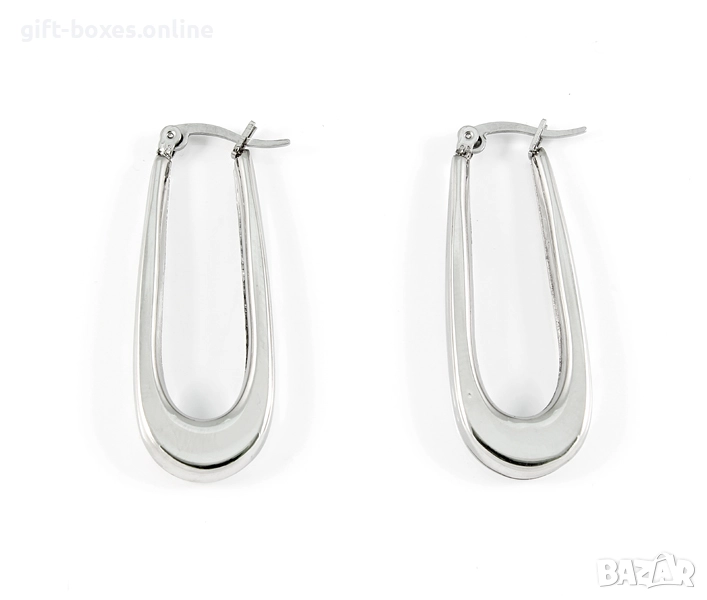 Стилни стоманени обеци, снимка 1