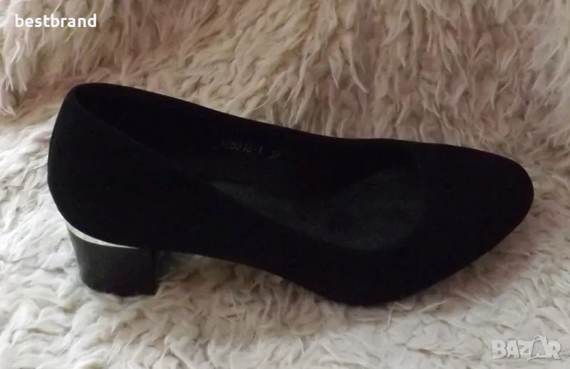Дамски елетантни обувки на ток, от изкуствен велур, код 349/37, снимка 1