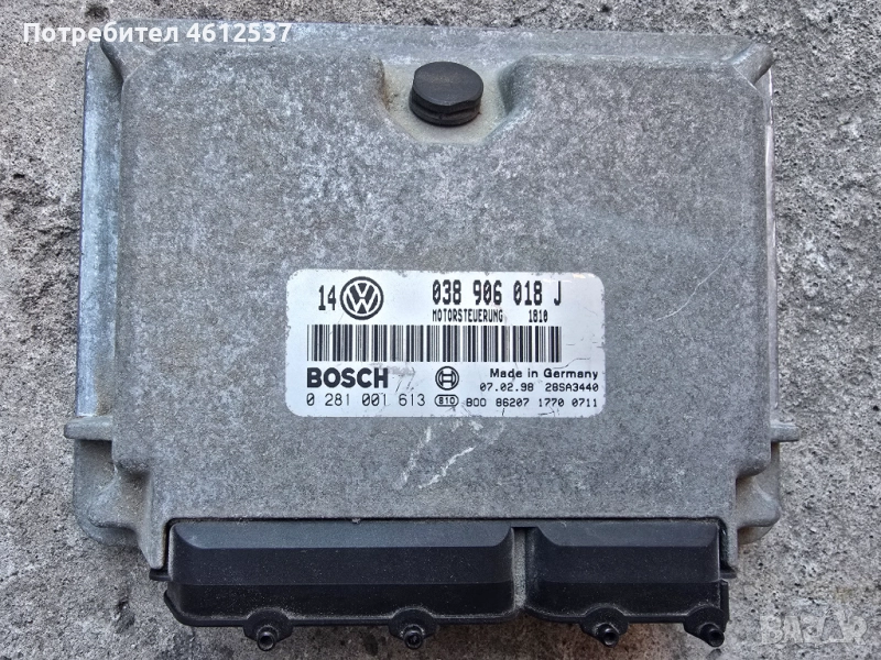 Компютър Фолксваген Голф/Бора Volkswagen Bora/Golf | 1.9 TDI | 038 906 018 J | 0 281 001 613 |, снимка 1