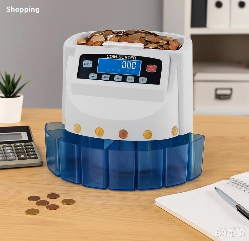 Електрическа броячна машина за монети и в евро, снимка 1