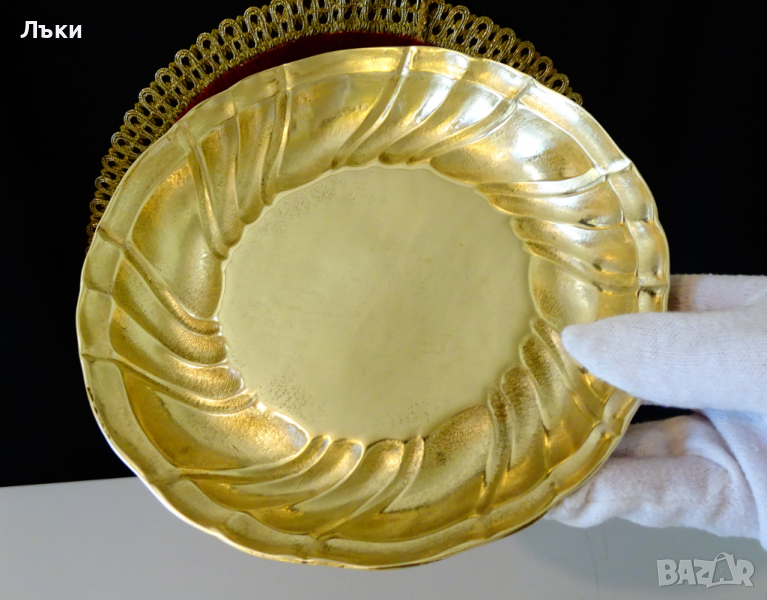 Масивна бронзова фруктиера,съд за сервиране,печене., снимка 1