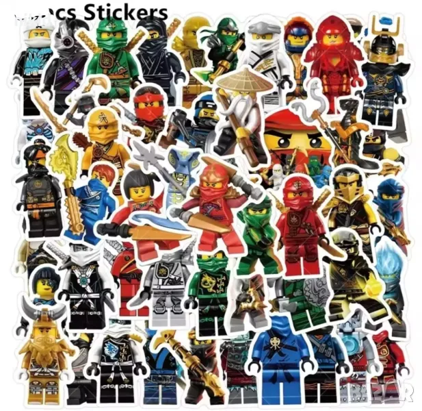30 бр Лего Нинджаго Ninjago самозалепващи лепенки стикери за украса декор картонена торта, снимка 1