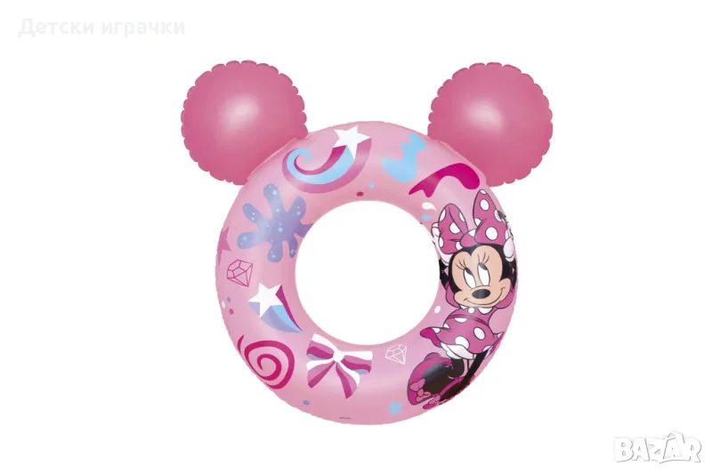 Детски надуваем пояс Bestway Мини Маус,65×66 см, PVC, с ушички, розов, снимка 1