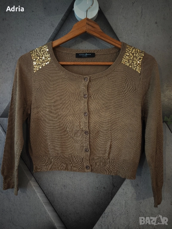 Кафява жилетка Guess с пайети/S, снимка 1