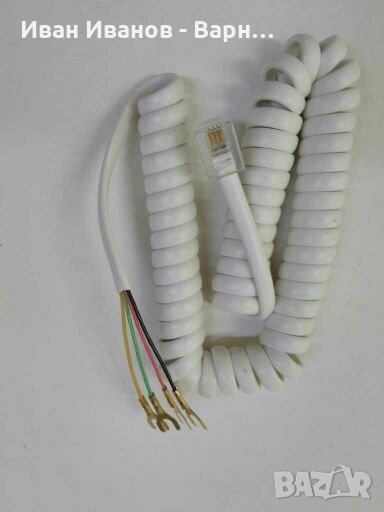 Телефонен спираловиден кабел ТА1044 с 4 кабелни обувки и RG11., снимка 1