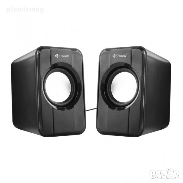 Тонколони Kisonli S-444, 2x3W, USB, Черни, снимка 1