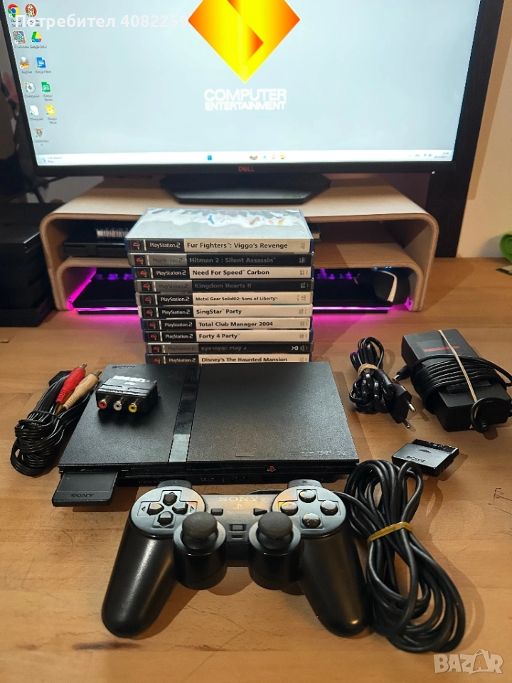 Playstation 2 Slim + игри, снимка 1