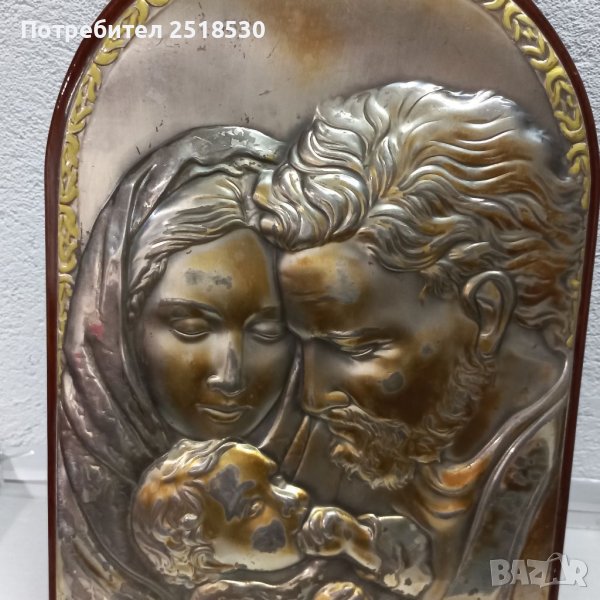 Голяма посребрена икона, снимка 1