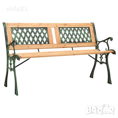 vidaXL Градинска пейка, 122 см, чугун и чам масив(SKU:312033, снимка 1