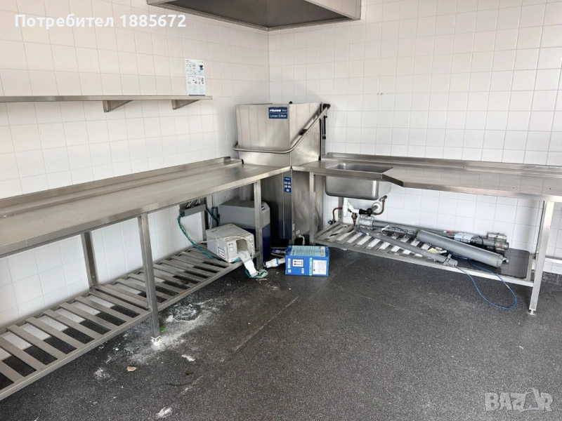 Професионална конзолна съдомиялна Rhima WD-6 оборудвана с маси, снимка 1